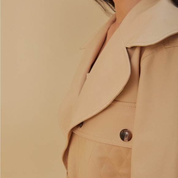NWT FARM Rio ‘Pockets Over Nude’ Tan Trench Coat - Size XS - Picture 7 of 16